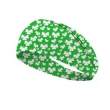 St. Patrick's Day printed headband with Irish clover elastic headband and wide banded headscarf