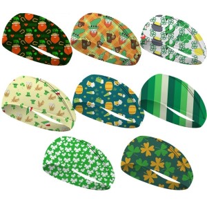 St. Patrick's Day printed headband with Irish clover elastic headband and wide banded headscarf