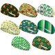 St. Patrick's Day printed headband with Irish clover elastic headband and wide banded headscarf