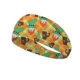 St. Patrick's Day printed headband with Irish clover elastic headband and wide banded headscarf