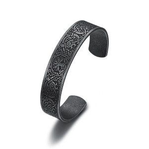 Stainless Steel Life Tree Nordic Viking Rune Bracelet