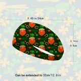 St. Patrick's Day printed headband with Irish clover elastic headband and wide banded headscarf