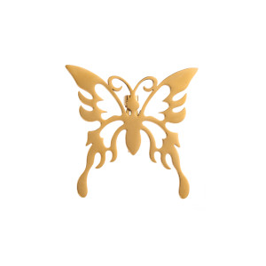 Stainless steel hollow swallow butterfly ginkgo leaf palm brooch
