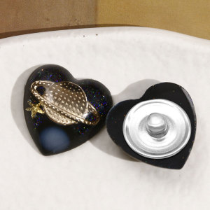 20MM Universe, Milky Way, Droplet shaped Love Circle Resin snap button charms