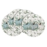 Circular Christmas Linen Mat Holiday Christmas Tree Snowman Fabric Mat Washable Decorative Cloth Mat