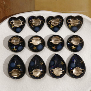 20MM Universe, Milky Way, Droplet shaped Love Circle Resin snap button charms
