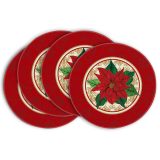 Circular Christmas Linen Mat Holiday Christmas Tree Snowman Fabric Mat Washable Decorative Cloth Mat