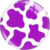 20MM Cow stripes  Print glass snap button charms