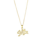 Stainless Steel MOM Mother's Day Zircon Pendant Necklace