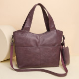 Soft Leather Minimalist Soft Leather Large Capacity Handheld One Shoulder Crossbody Bag