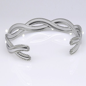 Stainless steel Fried Dough Twists cross bracelet