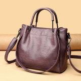 Fashionable soft leather casual large capacity single shoulder crossbody bag
