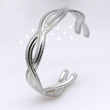 Stainless steel Fried Dough Twists cross bracelet