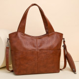Soft Leather Minimalist Soft Leather Large Capacity Handheld One Shoulder Crossbody Bag