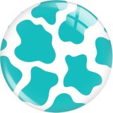 20MM Cow stripes  Print glass snap button charms