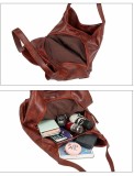 Soft leather shoulder bag, simple portable tote bag