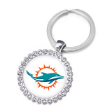 NFL Rugby League Crystal Glass Alloy Keychain