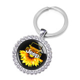 JEEP Crystal Glass Alloy Keychain