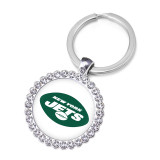 NFL Rugby League Crystal Glass Alloy Keychain