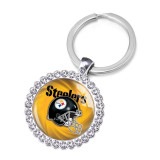 NFL Rugby League Crystal Glass Alloy Keychain
