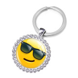 Emoji Crystal Glass Alloy Keychain