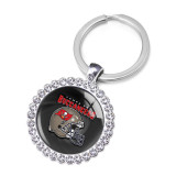 NFL Rugby League Crystal Glass Alloy Keychain