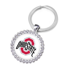 NCAA School Team Alliance Crystal Glass Alloy Keychain