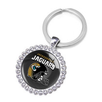 NFL Rugby League Crystal Glass Alloy Keychain
