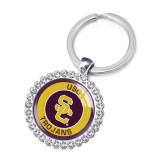 NCAA School Team Alliance Crystal Glass Alloy Keychain