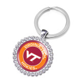 NCAA School Team Alliance Crystal Glass Alloy Keychain