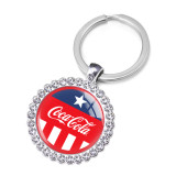 Coca Cola Crystal Glass Alloy Keychain
