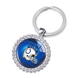 NFL Rugby League Crystal Glass Alloy Keychain