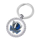 NBA Basketball Team League Crystal Glass Alloy Keychain
