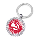 NBA Basketball Team League Crystal Glass Alloy Keychain