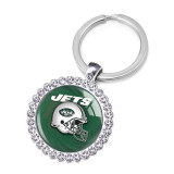 NFL Rugby League Crystal Glass Alloy Keychain