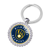 MLB baseball team Crystal Glass Alloy Keychain