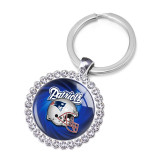 NFL Rugby League Crystal Glass Alloy Keychain