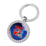 NFL Rugby League Crystal Glass Alloy Keychain