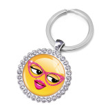 Emoji Crystal Glass Alloy Keychain