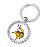 NFL Rugby League Crystal Glass Alloy Keychain