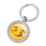 Emoji Crystal Glass Alloy Keychain