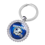 NFL Rugby League Crystal Glass Alloy Keychain