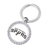 NBA Basketball Team League Crystal Glass Alloy Keychain