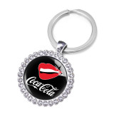 Coca Cola Crystal Glass Alloy Keychain