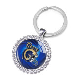 NFL Rugby League Crystal Glass Alloy Keychain