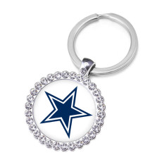 NFL Rugby League Crystal Glass Alloy Keychain
