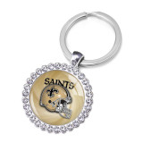 NFL Rugby League Crystal Glass Alloy Keychain