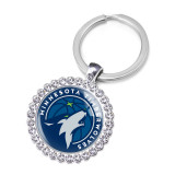 NBA Basketball Team League Crystal Glass Alloy Keychain