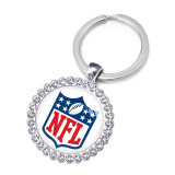NFL Rugby League Crystal Glass Alloy Keychain