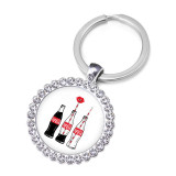 Coca Cola Crystal Glass Alloy Keychain